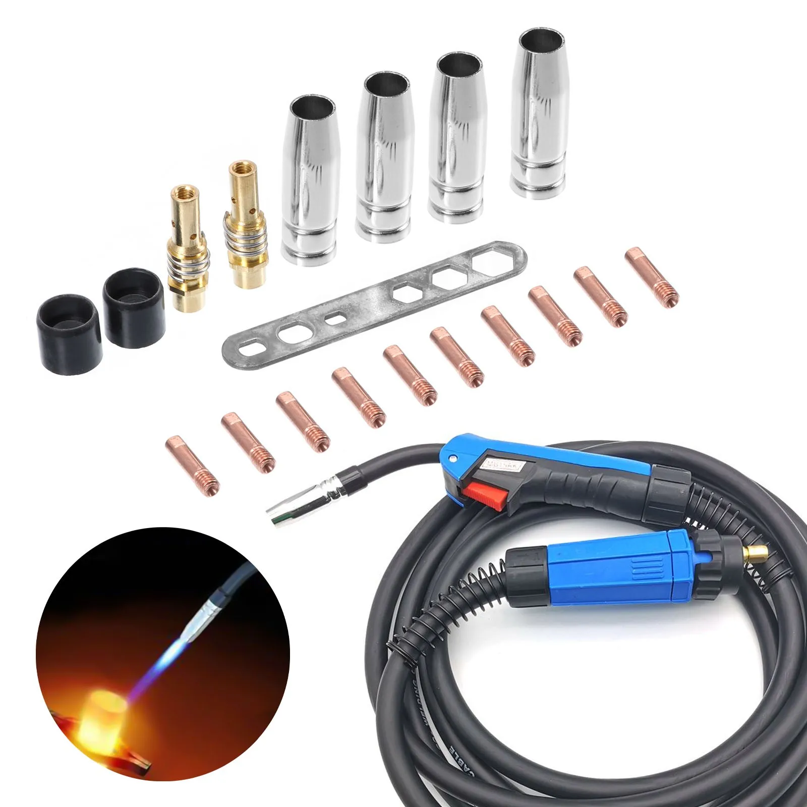 Wear Parts Set MB15/150 Gas Nozzle MIG/MAG Nozzle Holder With 0.8 Mm Nozzle For DIY Welding Professionals Welding Accessories
Wear Parts Set MB15/150 Gas Nozzle MIG/MAG Nozzle Holder With 0.8 Mm Nozzle For DIY Welding Professionals Welding Accessories
