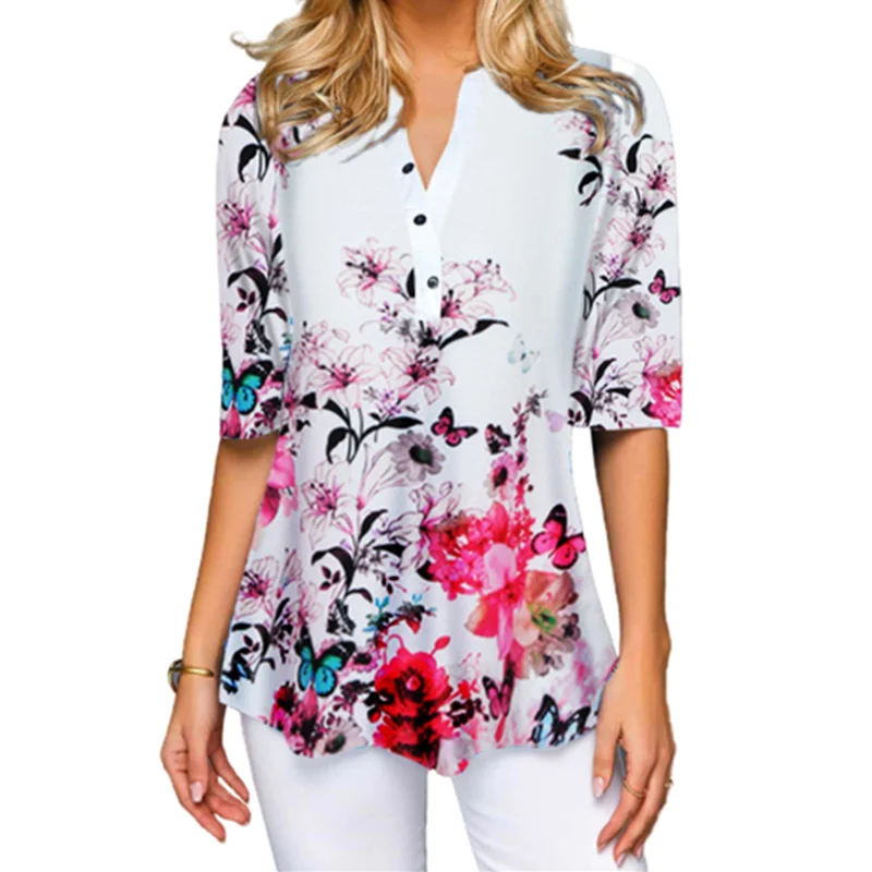 Women Print T-shirt Half Sleeved Summer Casual OverSized Top Shirt Splited V-Neck Tees 5XL Plus Size Sweet Shirts Femme Clothes
Women Print T-shirt Half Sleeved Summer Casual OverSized Top Shirt Splited V-Neck Tees 5XL Plus Size Sweet Shirts Femme Clothes