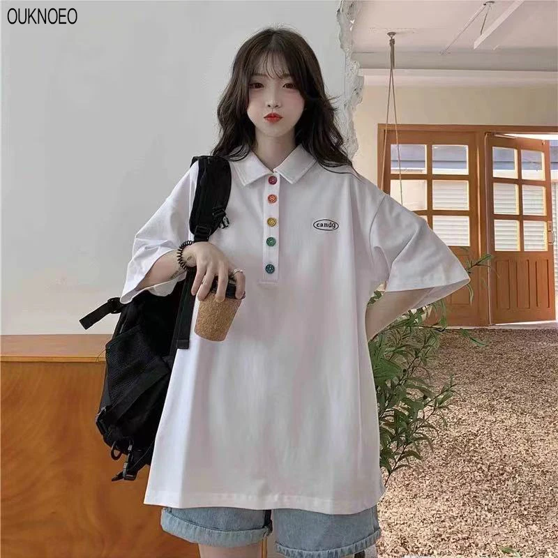 Summer Women Short Sleeve Polo Shirt Korean Street Student Style Loose Plus Size T-Shirt 2021 Sports Breathable Short Sleeve
Summer Women Short Sleeve Polo Shirt Korean Street Student Style Loose Plus Size T-Shirt 2021 Sports Breathable Short Sleeve
