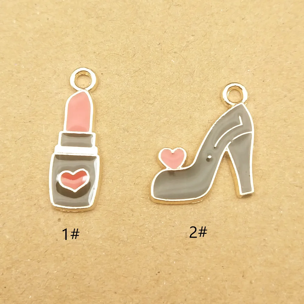 10pcs lipstick and shoes enamel charm for jewelry making and crafting fashion earring pendant necklace bracelet charm
10pcs lipstick and shoes enamel charm for jewelry making and crafting fashion earring pendant necklace bracelet charm