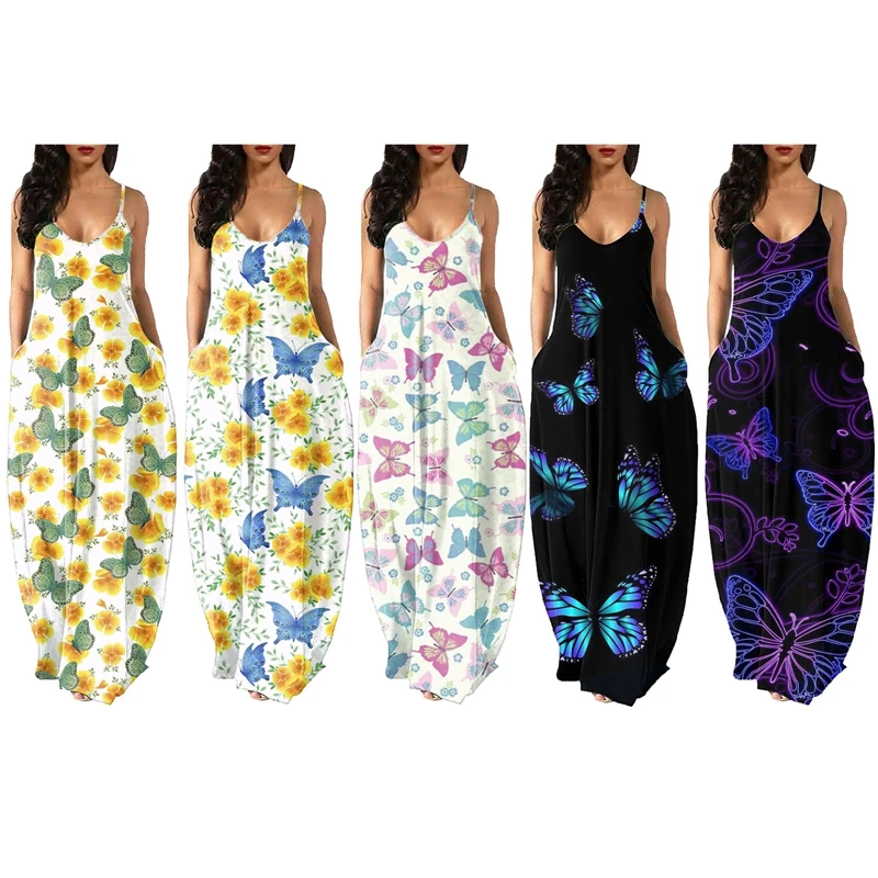 Women Loose Style Slip Dress, Butterfly/ Floral Printed Pattern U-shaped Collar Sleeveless , S/ M/ L/ XL/ XXL
Women Loose Style Slip Dress, Butterfly/ Floral Printed Pattern U-shaped Collar Sleeveless , S/ M/ L/ XL/ XXL