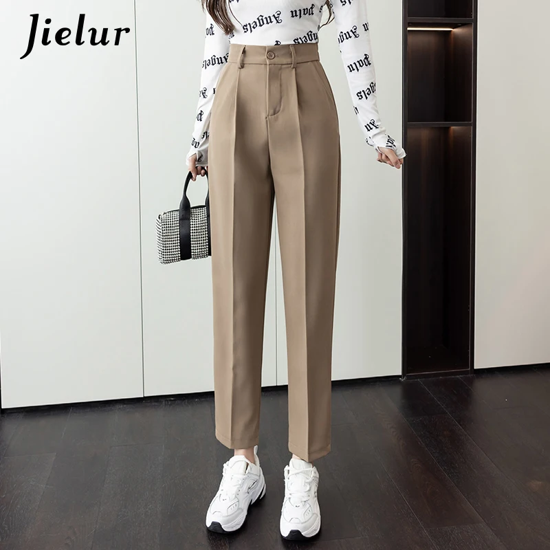 Jielur Khaki Suit Women Pants Autumn Loose Straight Harem Trousers Female Pockets Zipper Elegant Korean Style White Pants S-XXL
Jielur Khaki Suit Women Pants Autumn Loose Straight Harem Trousers Female Pockets Zipper Elegant Korean Style White Pants S-XXL