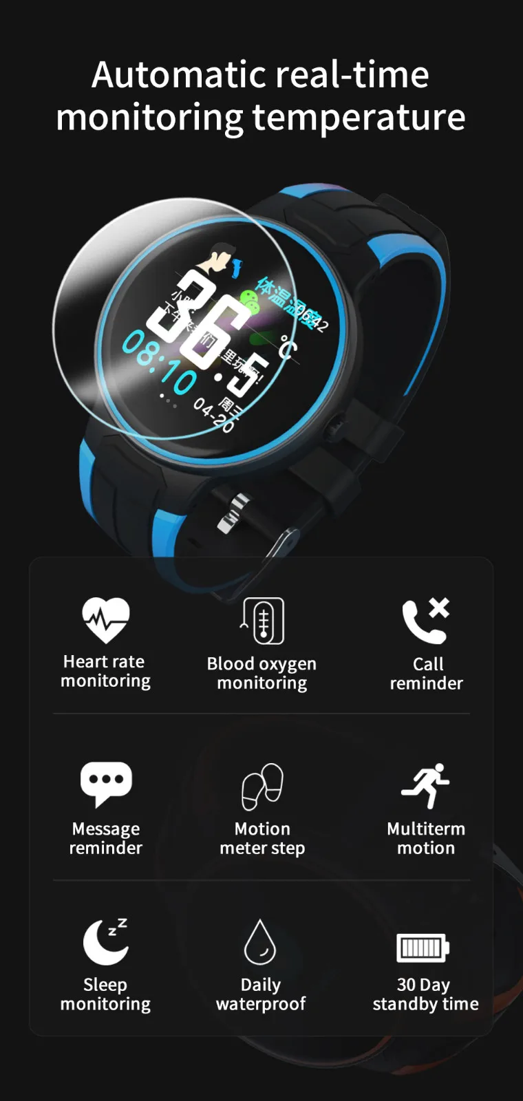 new womens Smart Watch mens Bluetooth Waterproof Fitness Sports Health Monitoring Watch multifunctional sports bracelet unisex
new womens Smart Watch mens Bluetooth Waterproof Fitness Sports Health Monitoring Watch multifunctional sports bracelet unisex