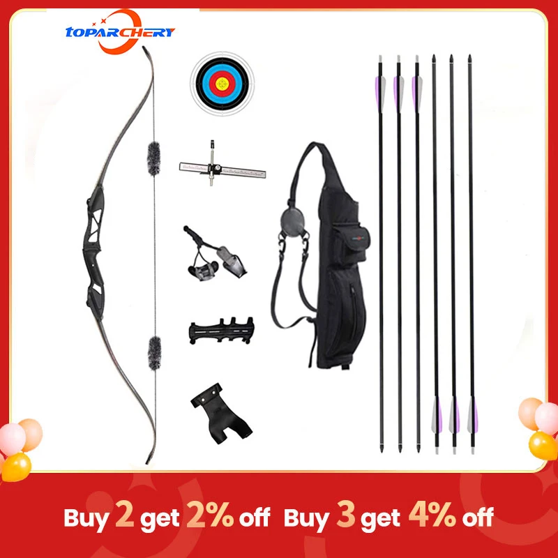 Archery 56" Takedown Hunting Recurve Bow and Arrow Set Metal Riser Right Hand Black Longbow Kit with 6Pcs Carbon Arrows
Archery 56" Takedown Hunting Recurve Bow and Arrow Set Metal Riser Right Hand Black Longbow Kit with 6Pcs Carbon Arrows