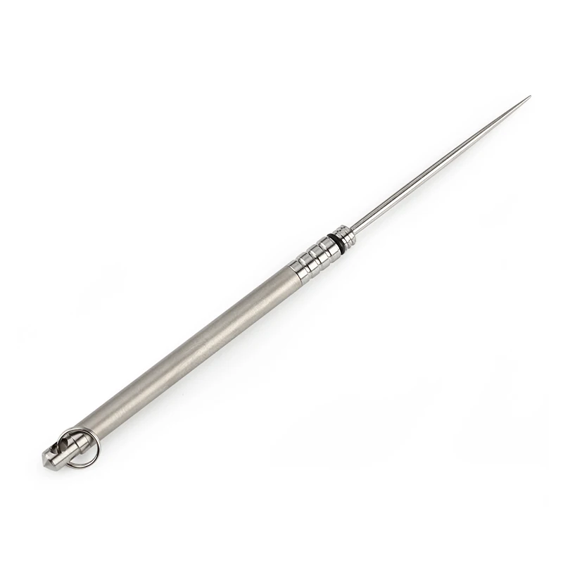 Titanium Outdoor Edc Toothpick Bottle Fruit Fork Camping Tool Toothpick-Holder