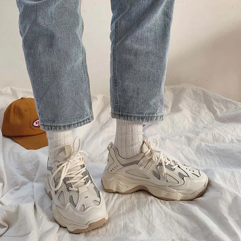 Women Sneakers 2021Fashion Mesh Chunky Sneakers Casual Shoes Autumn Reflective Comfortable Thick Sole White Flats Platform Shoes
Women Sneakers 2021Fashion Mesh Chunky Sneakers Casual Shoes Autumn Reflective Comfortable Thick Sole White Flats Platform Shoes