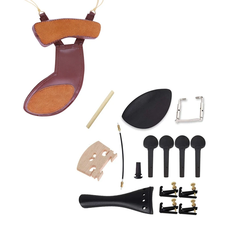 1 Pcs Violin Shoulder Rest 4/4 Leather Chinrest Pad & 1 Set Ebony Violin Accessories Kit With Tuning Pegs
1 Pcs Violin Shoulder Rest 4/4 Leather Chinrest Pad & 1 Set Ebony Violin Accessories Kit With Tuning Pegs