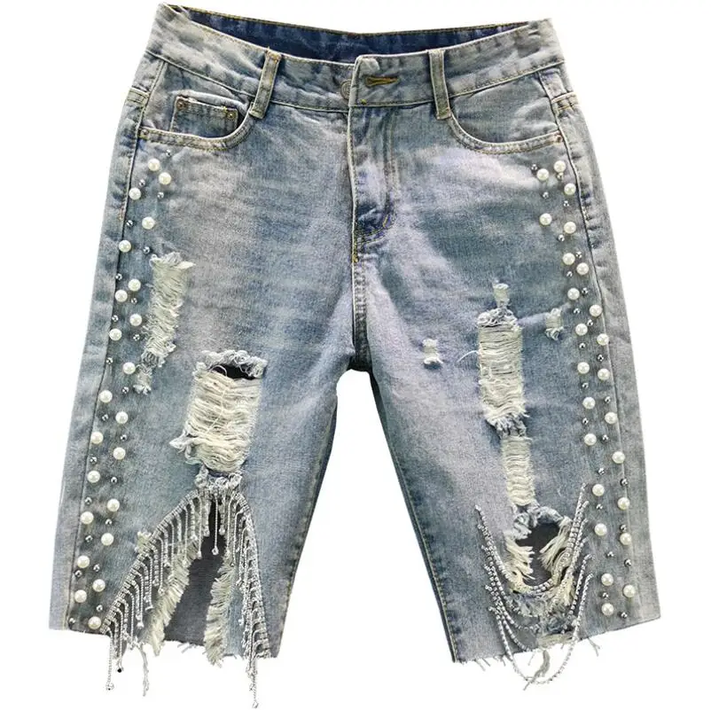 Shorts Women's 2021 Summer European Loose High Waist Industry Crystal Tassel Hole Denim Shorts Lady Jeans Shorts w1212
Shorts Women's 2021 Summer European Loose High Waist Industry Crystal Tassel Hole Denim Shorts Lady Jeans Shorts w1212