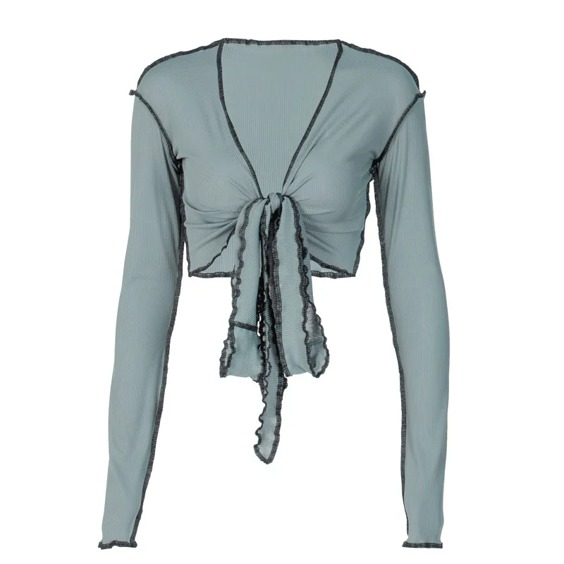 Spring Autumn New Women's V-Neck Tied With Fur-Trimmed Long Sleeve T-Shirt Fashion Sexy Slim Fit Tees Clothes
Spring Autumn New Women's V-Neck Tied With Fur-Trimmed Long Sleeve T-Shirt Fashion Sexy Slim Fit Tees Clothes