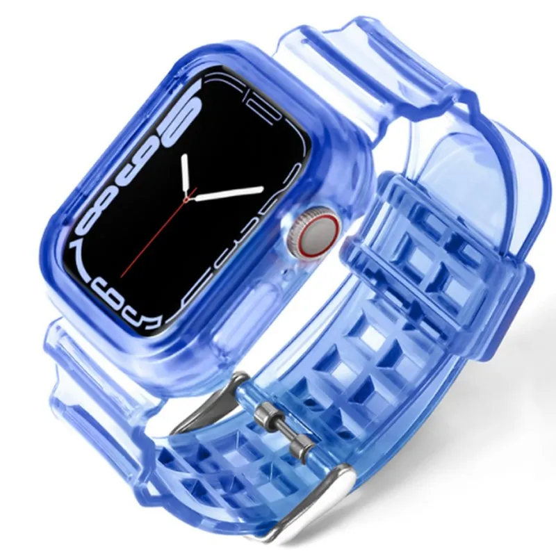 Sport Clear Band + Case for Apple Watch 7 6 SE 5 4 3 Transparent Silicone Strap for Iwatch Strap 45mm 41mm 44MM 42MM 40MM 38MM
Sport Clear Band + Case for Apple Watch 7 6 SE 5 4 3 Transparent Silicone Strap for Iwatch Strap 45mm 41mm 44MM 42MM 40MM 38MM