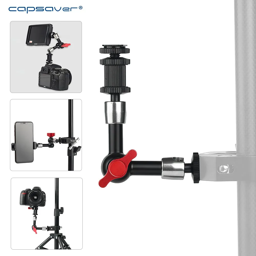 Capsaver Magic Arm 7" 11" Stabilizer Holder Monitor Stand Universal Expansion Bracket with Hot Shoe Adapter for Light Camera
Capsaver Magic Arm 7" 11" Stabilizer Holder Monitor Stand Universal Expansion Bracket with Hot Shoe Adapter for Light Camera