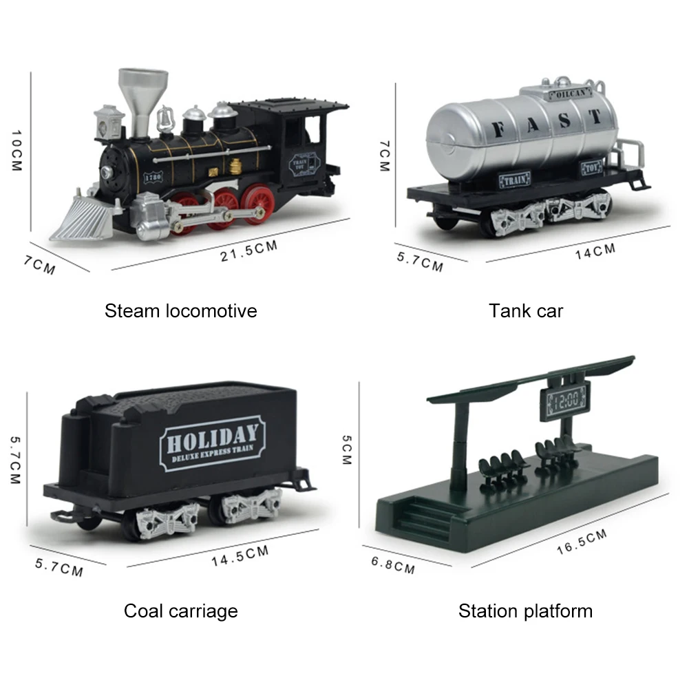 Electric Track Train Building Kit Retro Steam Locomotive Engine Model With Light Music Sound Play Set Toy Gift For Children 
Electric Track Train Building Kit Retro Steam Locomotive Engine Model With Light Music Sound Play Set Toy Gift For Children