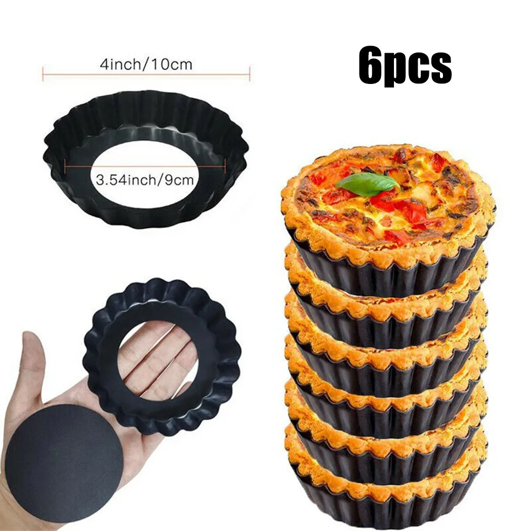 6pcs 4 Inch Cake Pans Baking Mold Non Stick Removable Bottom Mini Tart Pans Set Carbon Steel Tart Tins Cases
6pcs 4 Inch Cake Pans Baking Mold Non Stick Removable Bottom Mini Tart Pans Set Carbon Steel Tart Tins Cases