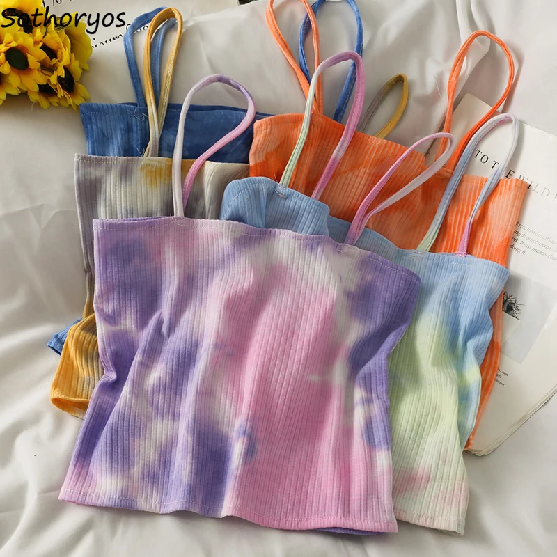 Women Camisoles Tie Dye Cropped Tops Chic Hipsters Harajuku All-match High Street Gradient Color Fashion Slim Teenagers Retro
Women Camisoles Tie Dye Cropped Tops Chic Hipsters Harajuku All-match High Street Gradient Color Fashion Slim Teenagers Retro