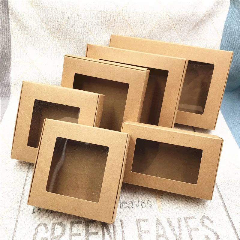 50pcs Kraft Paper Candy Box Handmade Soap Box Transparent PVC Window Cake Box Birthday Baby Shower Party Gift Packaging Box
50pcs Kraft Paper Candy Box Handmade Soap Box Transparent PVC Window Cake Box Birthday Baby Shower Party Gift Packaging Box