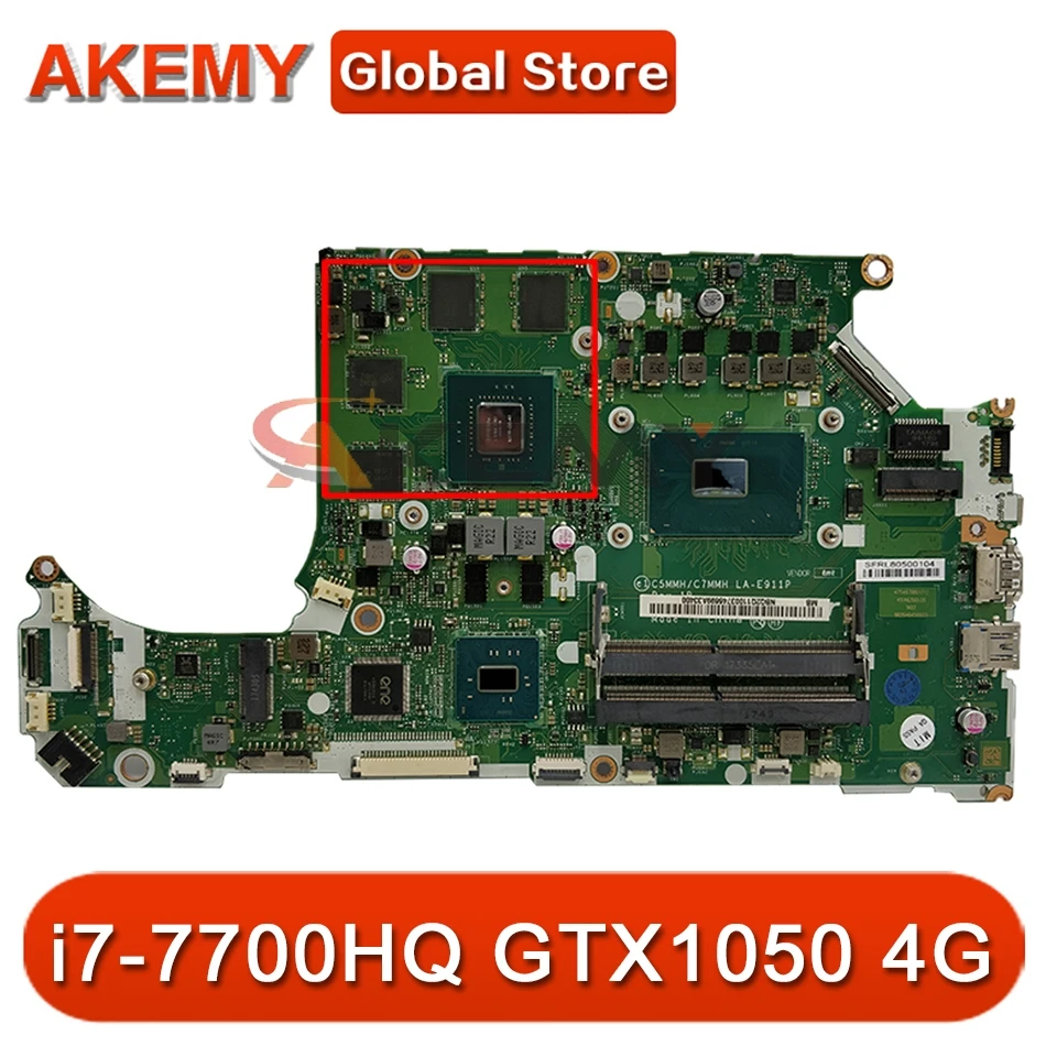 

For ACER AN515-51Motherboard AN517-71G C5MMH/C7MMH LA-E911P MBQ2Q11002 i7-7700HQ GTX1050 4G DDR4 100% Test Ok Mainboard
