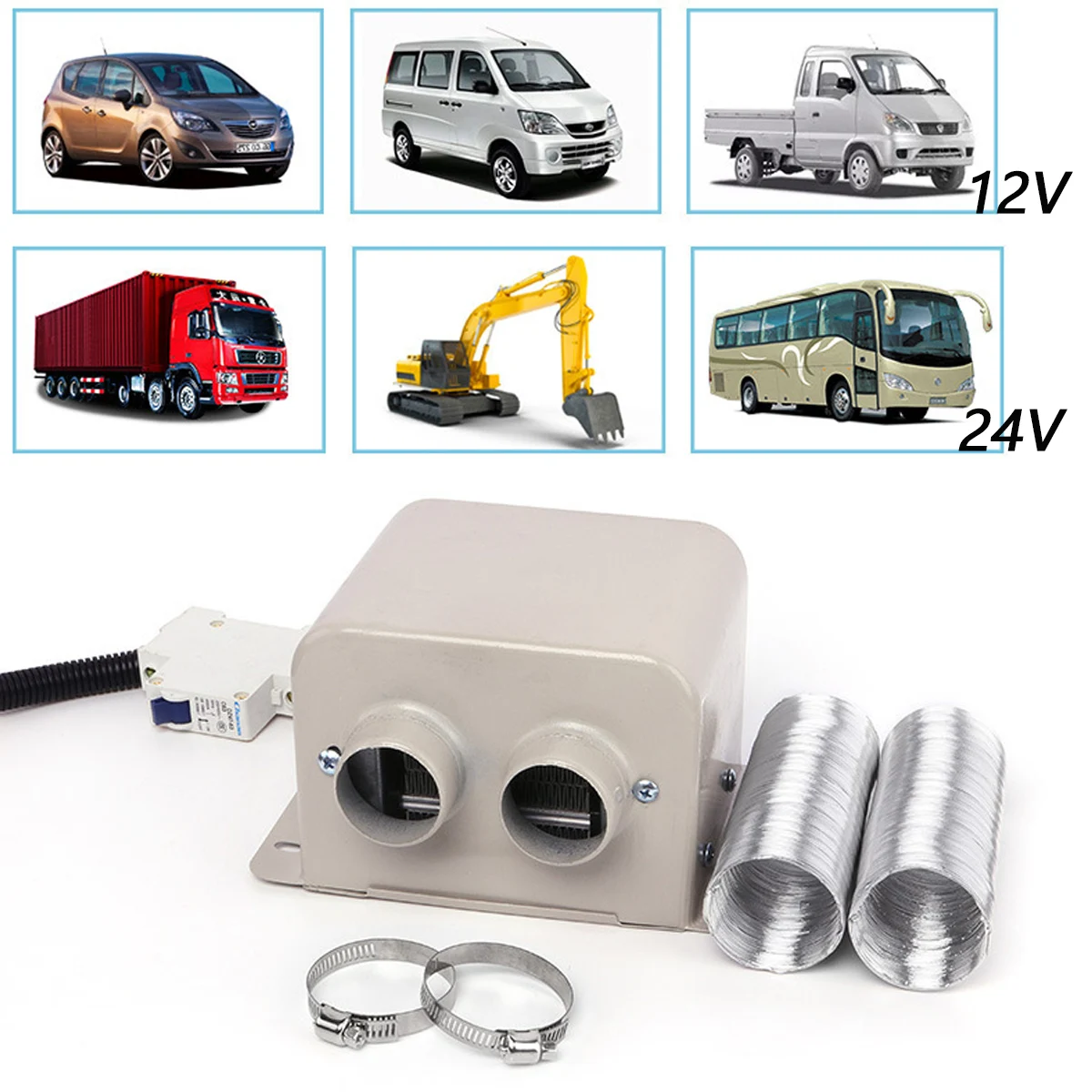 Car Heater 2 Hole Electric Fan Air Heating Defroster Demister Universal For Winter Windshield Defogger Dryer 12V 24V 500W 800W
Car Heater 2 Hole Electric Fan Air Heating Defroster Demister Universal For Winter Windshield Defogger Dryer 12V 24V 500W 800W