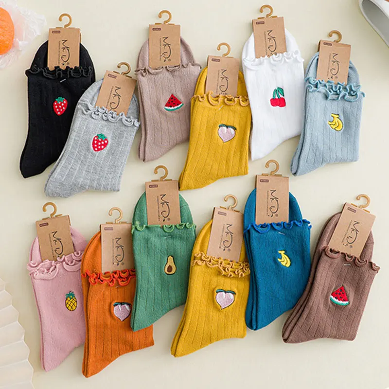 Korean Kawaii Ruffles Socks Women Sweet College Style Fruits Embroidery Short Socks Girls Casual Streetwear Harajuku Cute Socks
Korean Kawaii Ruffles Socks Women Sweet College Style Fruits Embroidery Short Socks Girls Casual Streetwear Harajuku Cute Socks