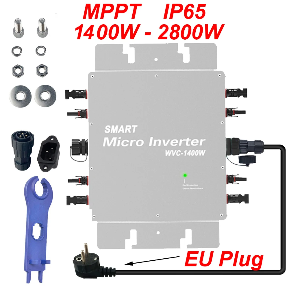 IP65 MPPT 1400W Micro Solar Inverter On Grid Tie Inversor Pure Sine Wave Converter 110V 220V AC For 36 60 72 Cells PV IP65 MPPT
IP65 MPPT 1400W Micro Solar Inverter On Grid Tie Inversor Pure Sine Wave Converter 110V 220V AC For 36 60 72 Cells PV IP65 MPPT