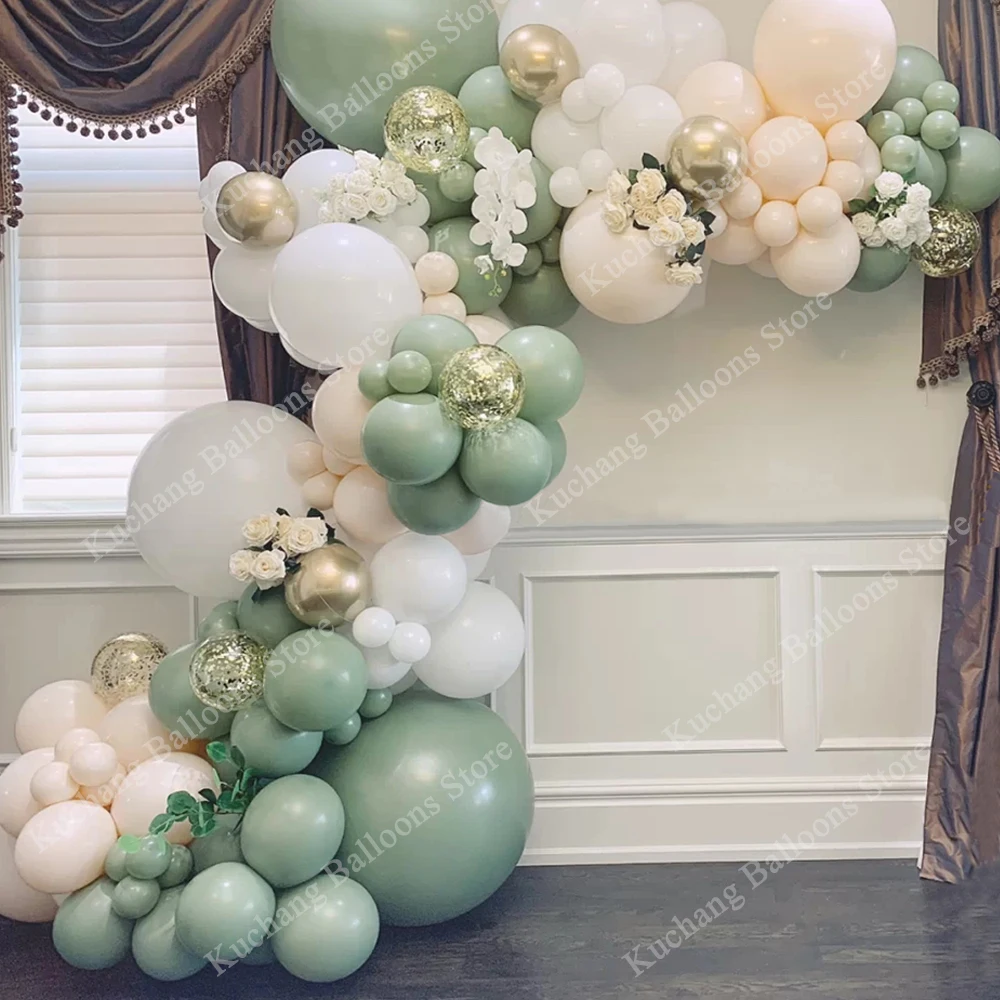 109pcs Retro Bean Green Balloons Garland Arch Kit White Helium Balloons Wedding Birthday Party Decorations Bridal Shower Globos 
109pcs Retro Bean Green Balloons Garland Arch Kit White Helium Balloons Wedding Birthday Party Decorations Bridal Shower Globos