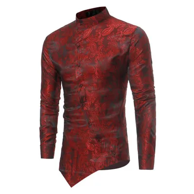 Men's Shirt Long Sleeves Printed Turtleneck Cotton Blended With Dark PatternAsymmertric Length Hip Hop Causual Homme Clothing
Men's Shirt Long Sleeves Printed Turtleneck Cotton Blended With Dark PatternAsymmertric Length Hip Hop Causual Homme Clothing