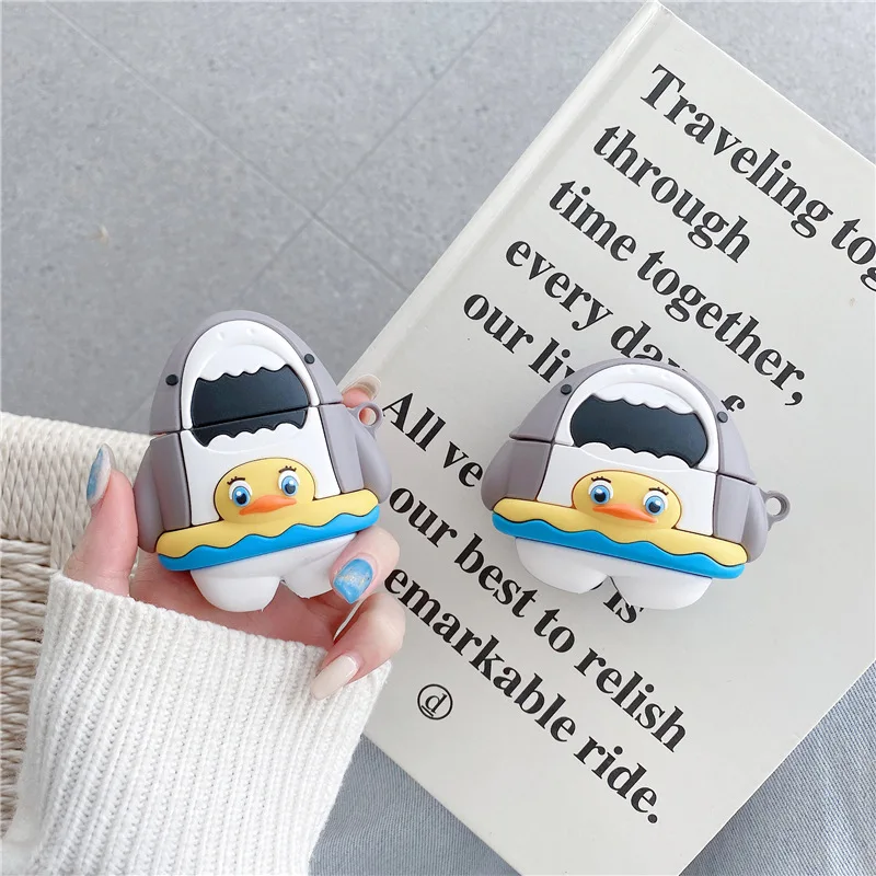 For AirPods 1 2 Pro Case 3D Cute Cartoon Swimming Duck Shark Soft Silicone Earphone Cases For Apple Airpod Cover Funda Keychain
For AirPods 1 2 Pro Case 3D Cute Cartoon Swimming Duck Shark Soft Silicone Earphone Cases For Apple Airpod Cover Funda Keychain
