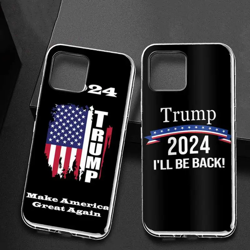 Чехол для телефона с изображением Трампа 2024 iphone 11 pro max чехол iPhone 12 XS MAX Mini 8 7 6 6S Plus X