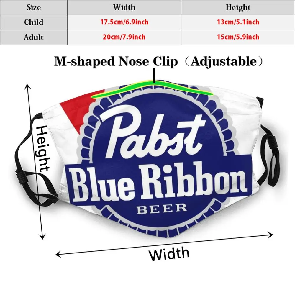 АТС синяя лента с забавным принтом многоразовая фильтровальная маска для лица