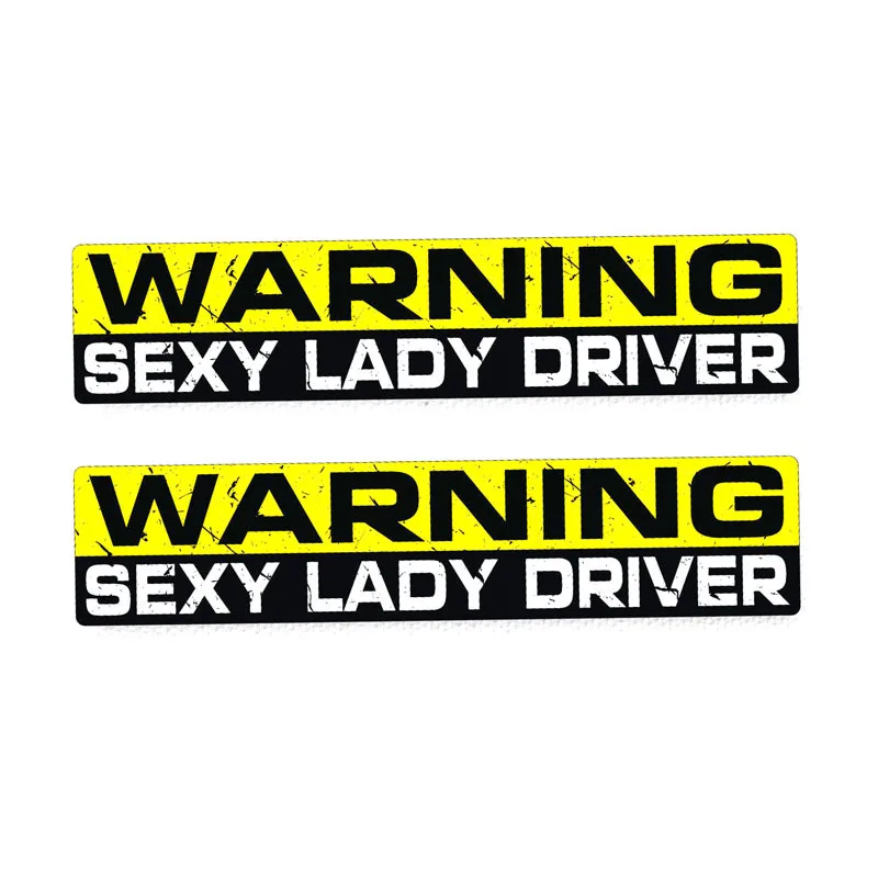 Aliauto 2 X Warning Car Sticker Funny Sexy Lady Driver Creative Decal Accessories PVC for Subaru Golf 4 Mini Cooper Kia 15cm*3cm |