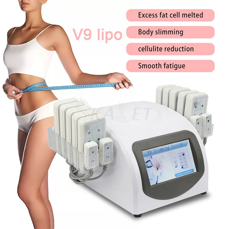 

CE Certificated 14 Laser Pads 650nm Diode Lipo Cellulite Removal Fat Burning Weight Reduction Body Slimming Machine