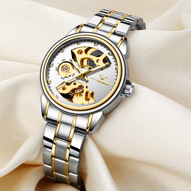 New Fashion Luxury Brand Skeleton Women Mechanical Watch Female Clock Stainless Steel Automatic Watches For Women Montre Femme
New Fashion Luxury Brand Skeleton Women Mechanical Watch Female Clock Stainless Steel Automatic Watches For Women Montre Femme