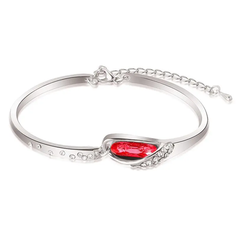 QiLeSen Fine jewelry 925 стерлингового серебра взрыв стекло обувь браслет с красным