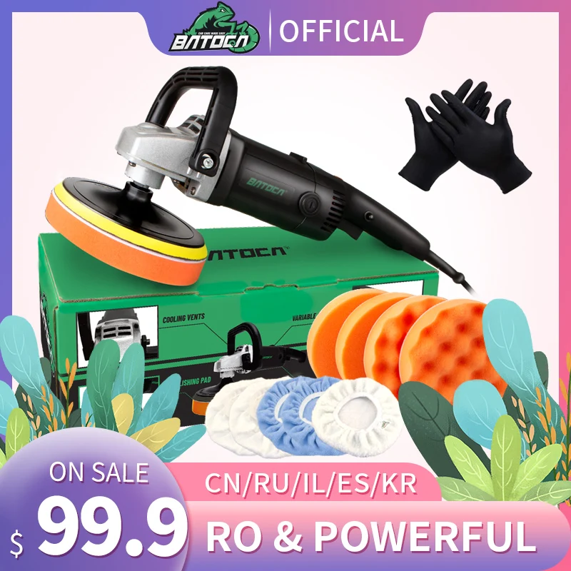 BATOCA 1200W Rotary Car Polishing Machine Electric Car Polisher Machine Buffing Tools High Power Waxer Adjustable Speed Sander
BATOCA 1200W Rotary Car Polishing Machine Electric Car Polisher Machine Buffing Tools High Power Waxer Adjustable Speed Sander