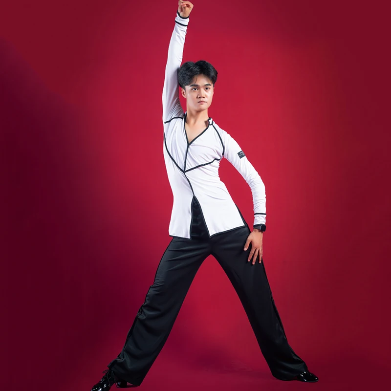 Latin Dance Costume Men Fashion Salsa Tango Samba Ballroom Practice Wear Male Cha Cha Rumba Rave Performance Clothing DCC132 
Latin Dance Costume Men Fashion Salsa Tango Samba Ballroom Practice Wear Male Cha Cha Rumba Rave Performance Clothing DCC132