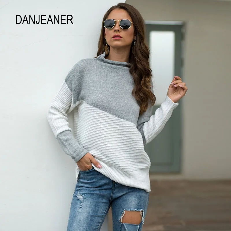 DANJEANER New Patchwork Half Turtleneck Pullover Women Knitwear Autumn Winter Sweaters and Pullovers Casual Knitted Jumper
DANJEANER New Patchwork Half Turtleneck Pullover Women Knitwear Autumn Winter Sweaters and Pullovers Casual Knitted Jumper