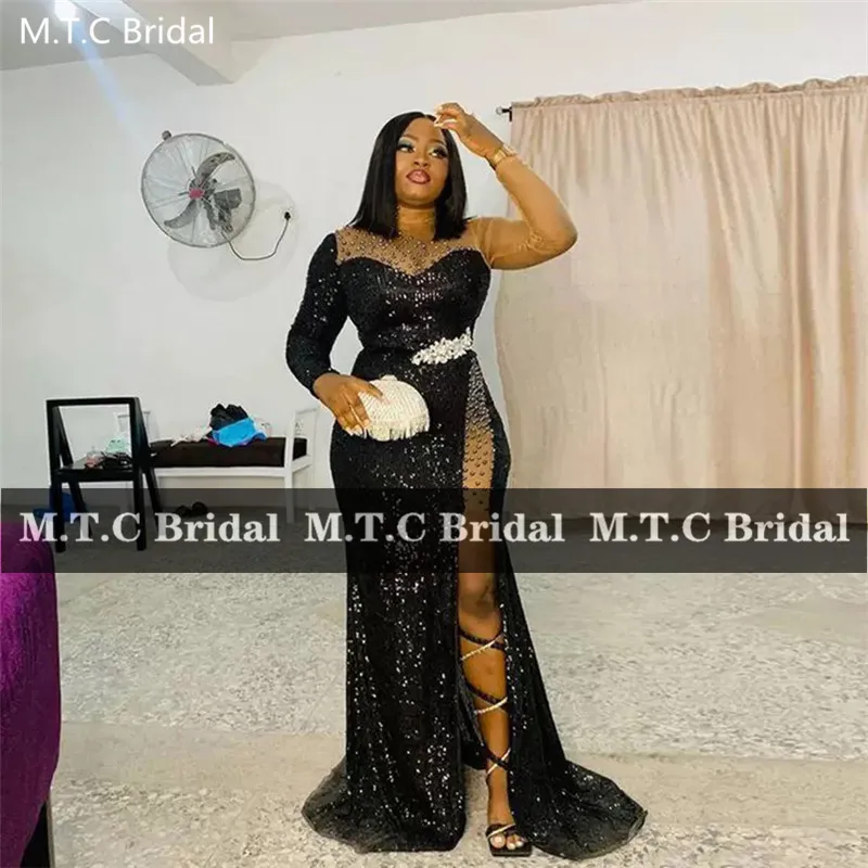 Exquisite Black Mermaid African Evening Dresses Long Sleeves See Through Beads Sequins Sparkly Special Occasion Party Gowns
Exquisite Black Mermaid African Evening Dresses Long Sleeves See Through Beads Sequins Sparkly Special Occasion Party Gowns