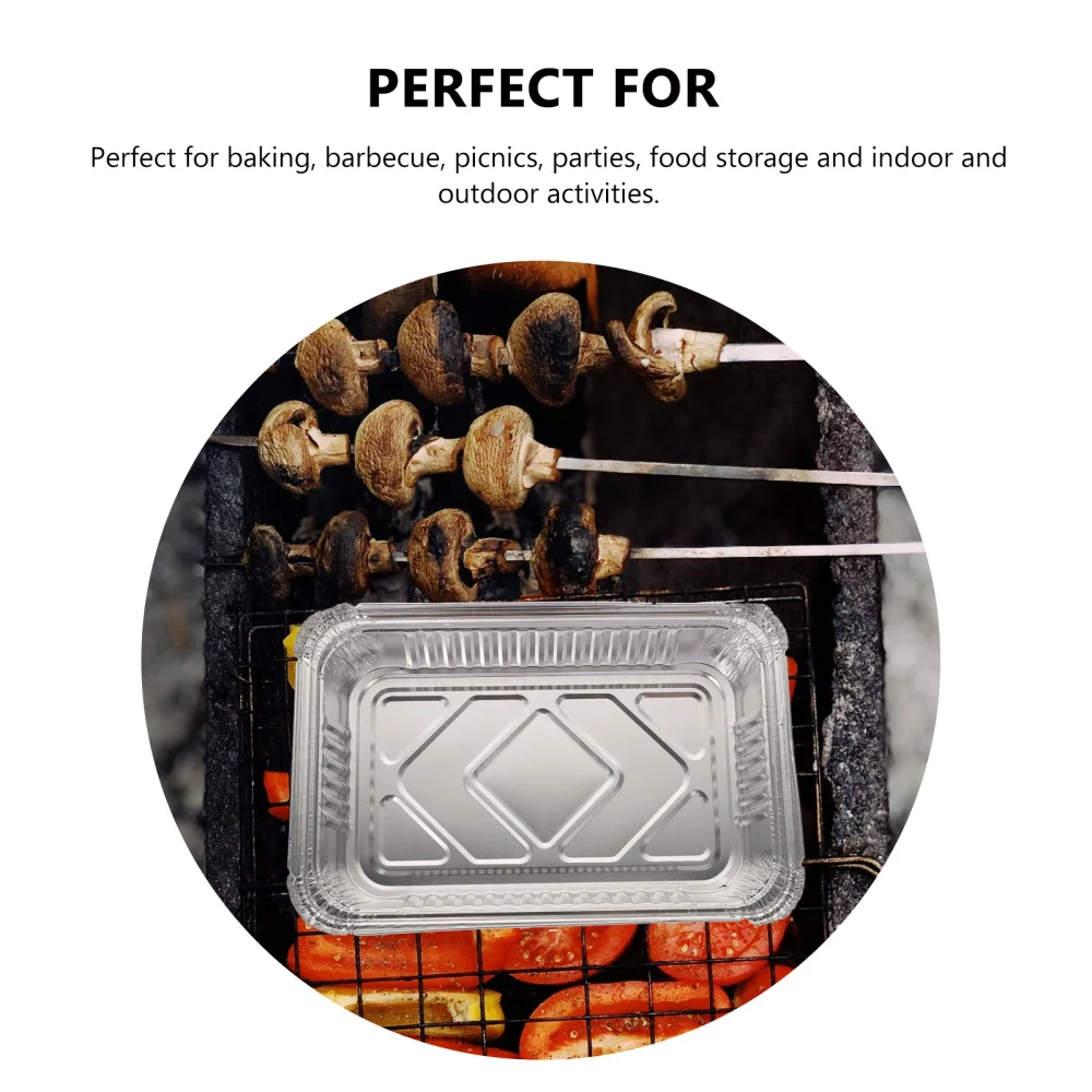 25Pcs Portable Aluminum Foil Barbecue Pans Disposable Food Containers (Silver) 
25Pcs Portable Aluminum Foil Barbecue Pans Disposable Food Containers (Silver)