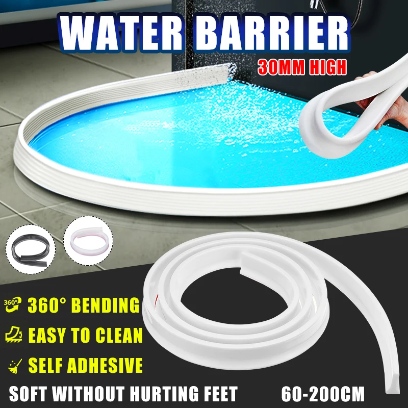 30 mm height Bathroom Water Stopper Water Partition Dry&Wet Separation Flood Barrier Rubber Dam Silicon Water Blocker Don't Slip
30 mm height Bathroom Water Stopper Water Partition Dry&Wet Separation Flood Barrier Rubber Dam Silicon Water Blocker Don't Slip