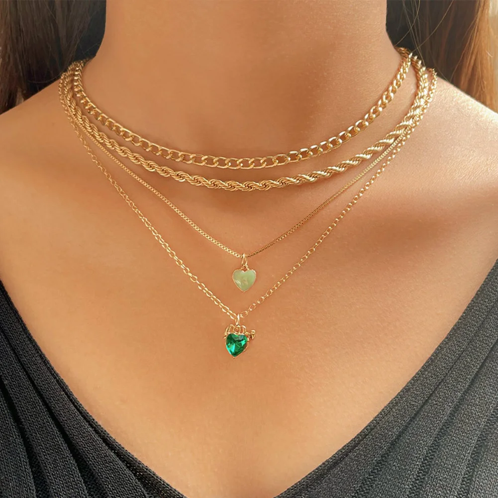 Bling Green Devil Heart Crystal Pendant Necklaces for Women Enamel Love Heart Charm Minimalist Layered Clavicle Necklace Jewelry
Bling Green Devil Heart Crystal Pendant Necklaces for Women Enamel Love Heart Charm Minimalist Layered Clavicle Necklace Jewelry