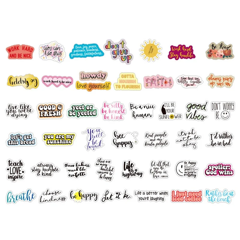 50 Pcs Colored Inspirational Classical Motivational Words Waterproof Stickers For Luggage Fridge Phone Car Cup Laptop Scrapbook
50 Pcs Colored Inspirational Classical Motivational Words Waterproof Stickers For Luggage Fridge Phone Car Cup Laptop Scrapbook