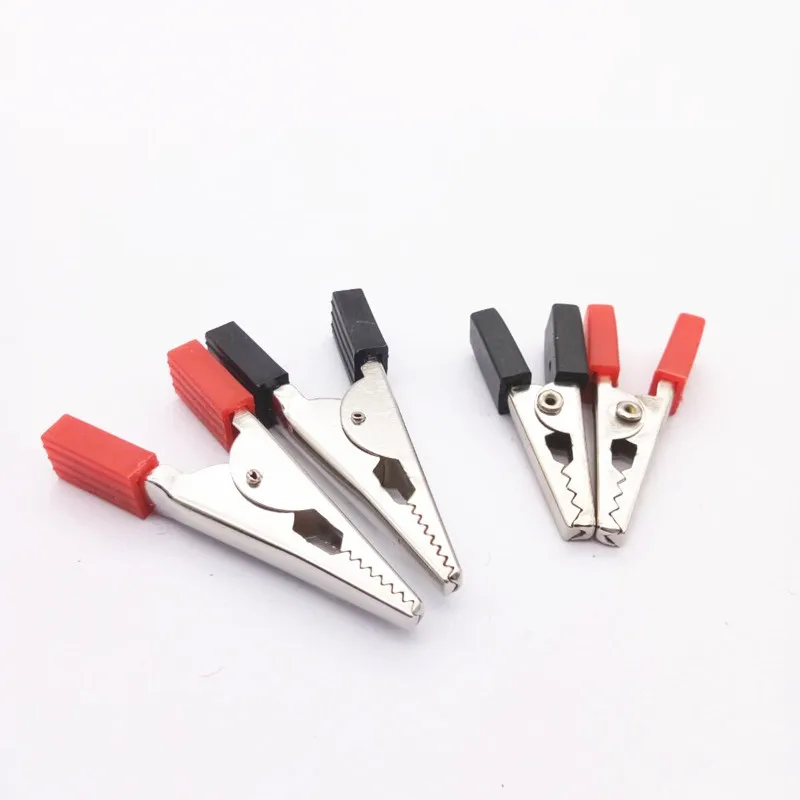 10Pcs 5A Red + Black 35mm Crocodile Car Caravan Van Battery Test Lead Clips Best Promotion Alligator Connector Plug Power | Безопасность