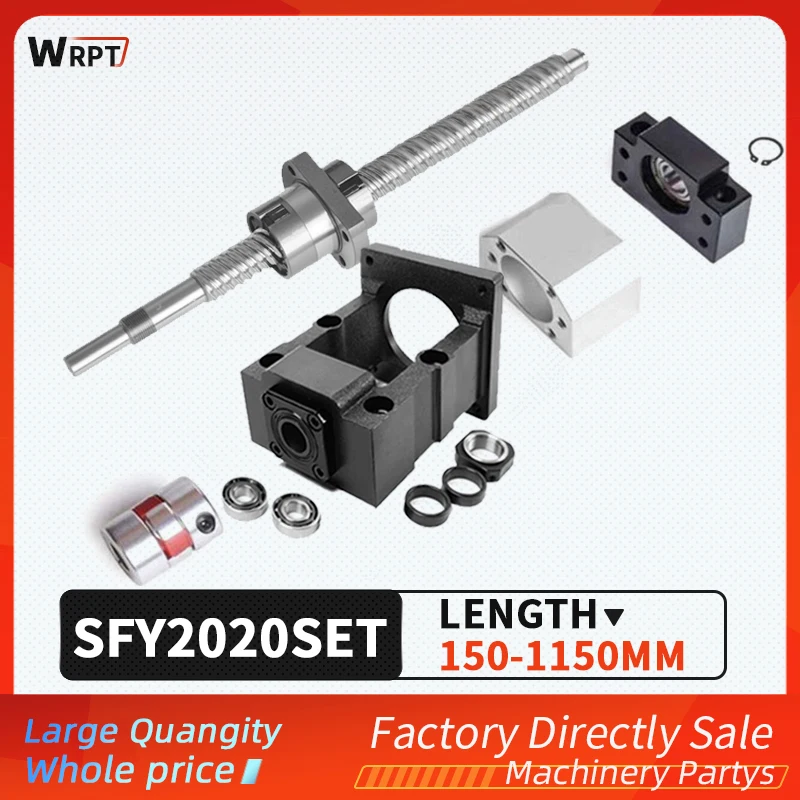 Ball screw SFU2020 + SFY nut + HM15-57 / 15-60 (cast iron) + BF15 + coupling XB30 * 40 + DSG20H, L = 200MM-1150MM
Ball screw SFU2020 + SFY nut + HM15-57 / 15-60 (cast iron) + BF15 + coupling XB30 * 40 + DSG20H, L = 200MM-1150MM