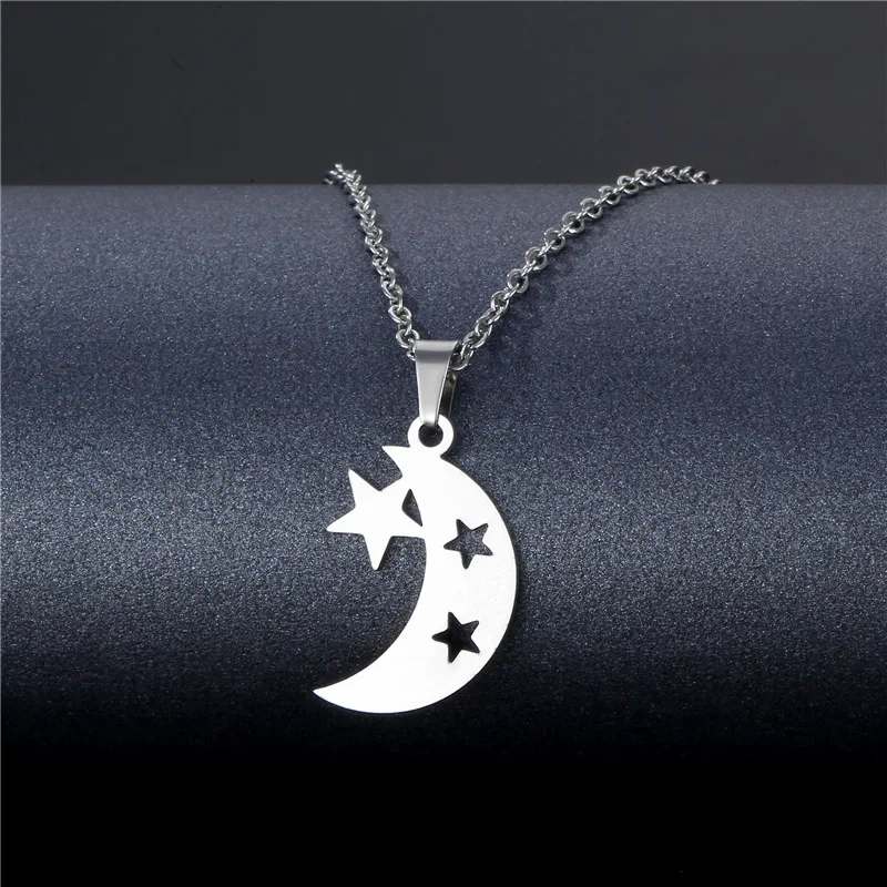 Chic Stainless Steel Moon Star Necklaces Statement For Women Muslim Charming Choker Chain Jewelry Accessories Kolye Collar Mujer 
Chic Stainless Steel Moon Star Necklaces Statement For Women Muslim Charming Choker Chain Jewelry Accessories Kolye Collar Mujer