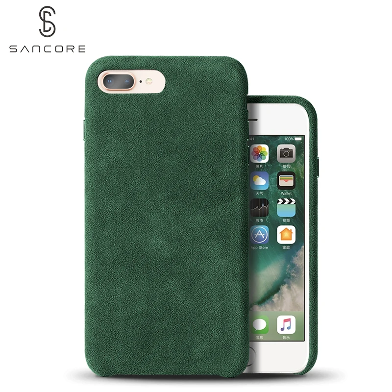 Чехол SanCore для телефона iPhone7/8/7p/8p искусственная кожа ALCANTARA модная деловая осенняя