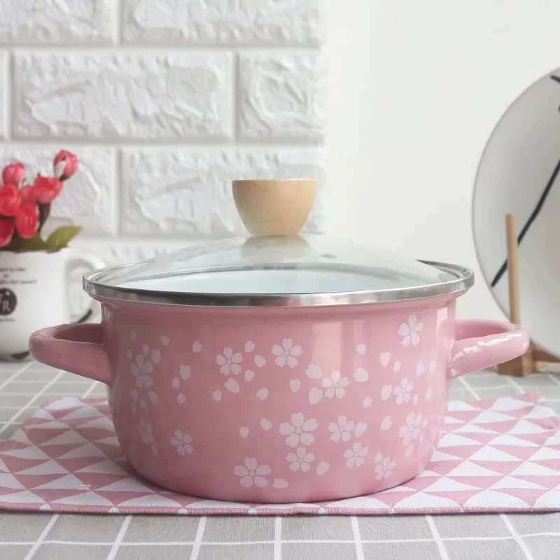 Enamel Stock Pot Japanese Style Pink Cherry 3.6L Thick Enamel Enamel Pot Stock Pot Stew Pot General Pots for Cooking Cookware
Enamel Stock Pot Japanese Style Pink Cherry 3.6L Thick Enamel Enamel Pot Stock Pot Stew Pot General Pots for Cooking Cookware