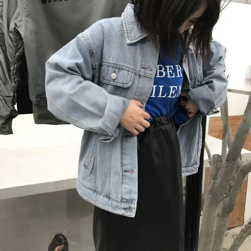Women Basic Jackets Denim Classic Retro Washed Harajuku New Casual Streetwear All-match Stylish Female Outwear 
Women Basic Jackets Denim Classic Retro Washed Harajuku New Casual Streetwear All-match Stylish Female Outwear