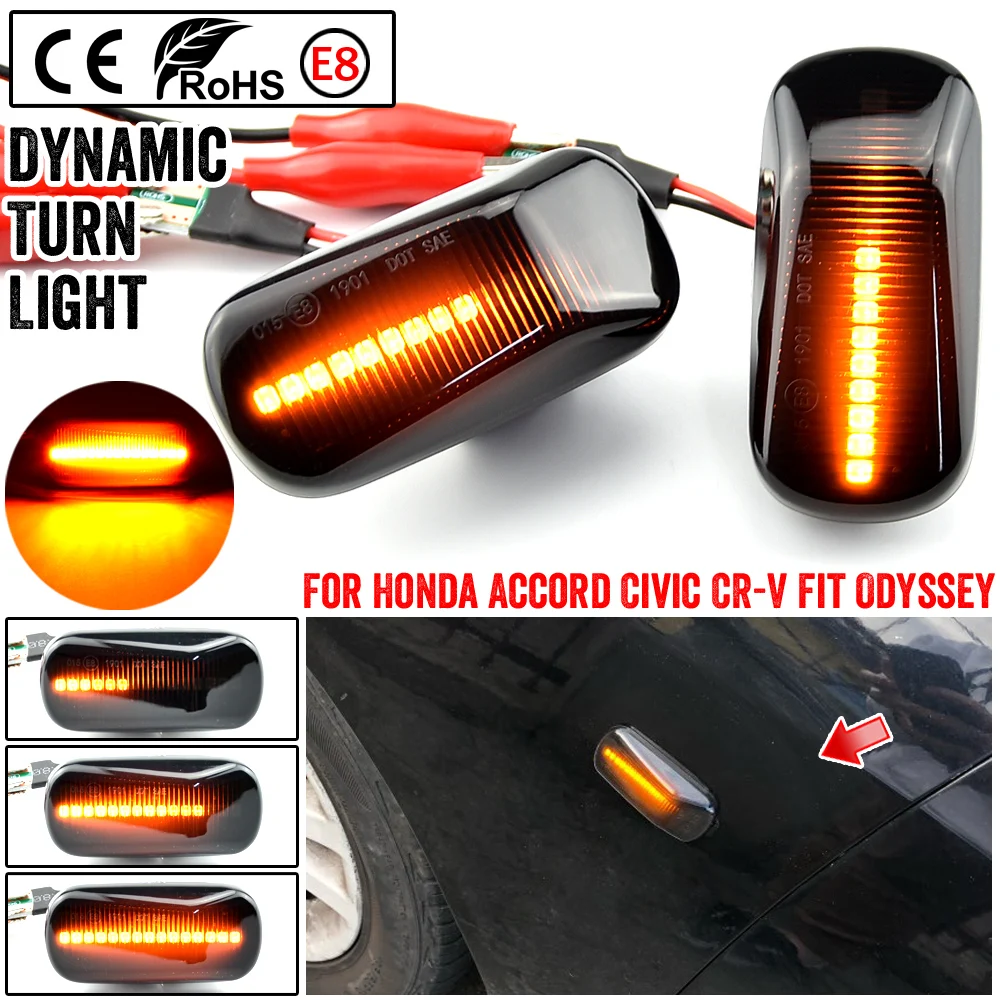 

Dynamic LED Side Marker Light Turn Signal Blinker Lamp For City Jazz Fit HRV Stream S2000 AP1 AP2 Integra DC5 Civic Accord