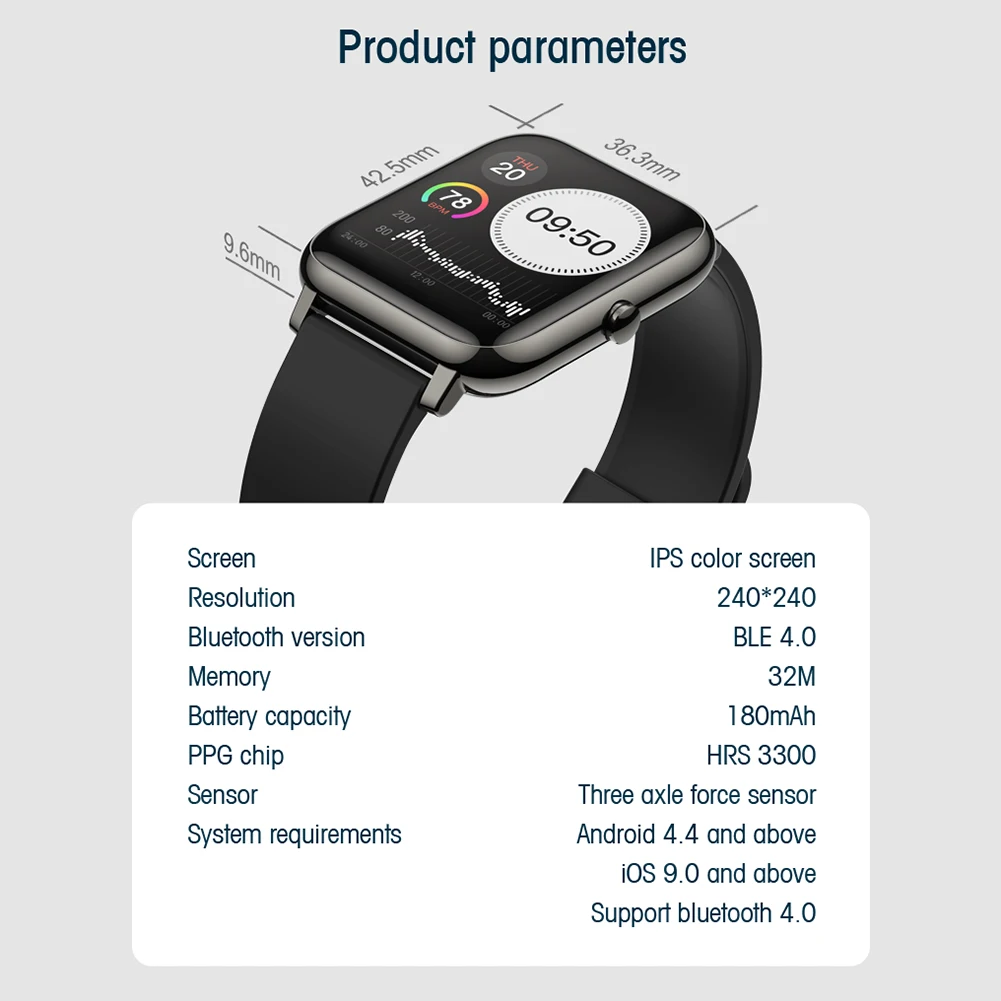 Tracker Blood Oxygen Measurement Inquiry Smart Band Bracelet Body Temperature ECG Heart Rate Monitor Fitness
Tracker Blood Oxygen Measurement Inquiry Smart Band Bracelet Body Temperature ECG Heart Rate Monitor Fitness