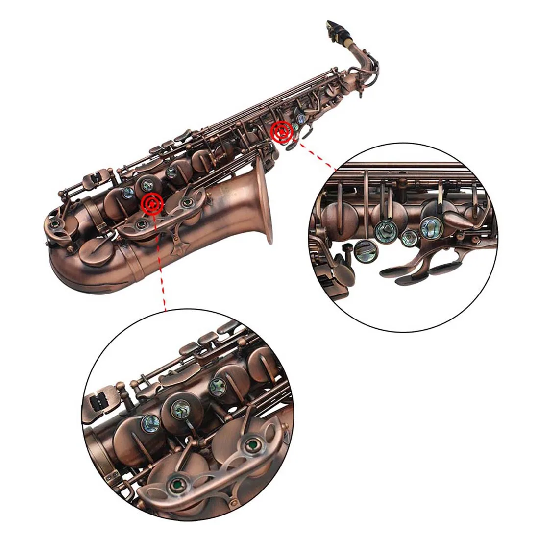Slade Red Bronze Bend Eb E-flat Alto Saxophone Sax Abalone Shell Key Carve Pattern with Case Gloves
Slade Red Bronze Bend Eb E-flat Alto Saxophone Sax Abalone Shell Key Carve Pattern with Case Gloves