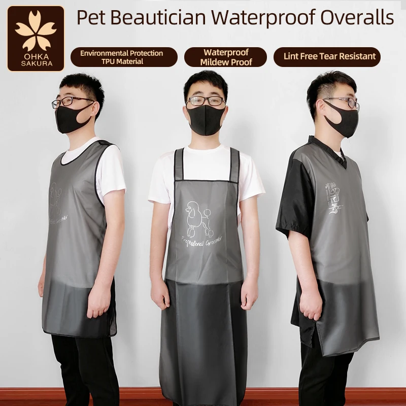 Pet shop beautician work clothes accept custom printed LOGO, hair-proof and waterproof cat and dog bathing and shearing apron 
Pet shop beautician work clothes accept custom printed LOGO, hair-proof and waterproof cat and dog bathing and shearing apron